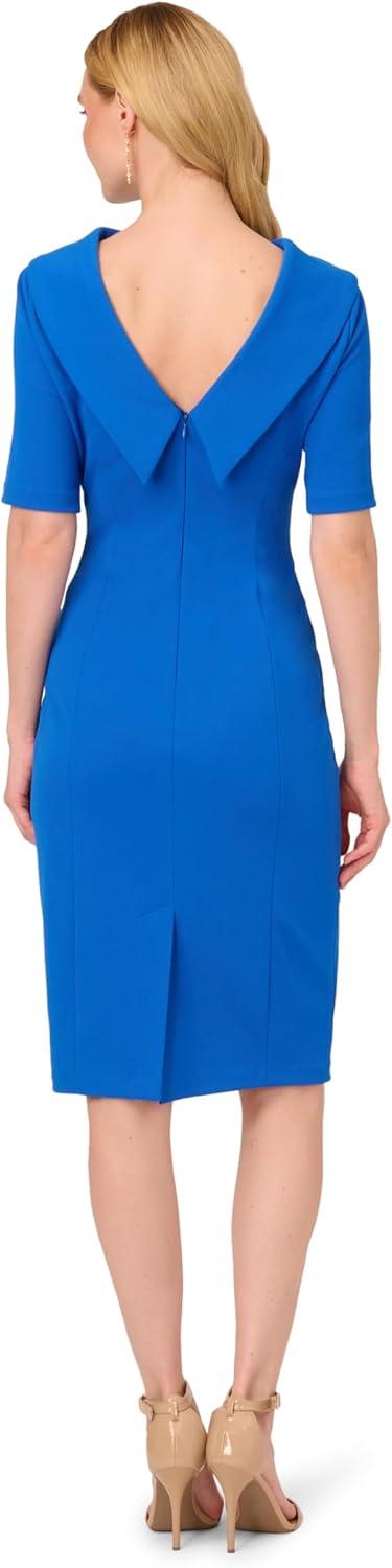 imageAdrianna Papell Womens Roll Neck Sheath with V BackDark Cobalt