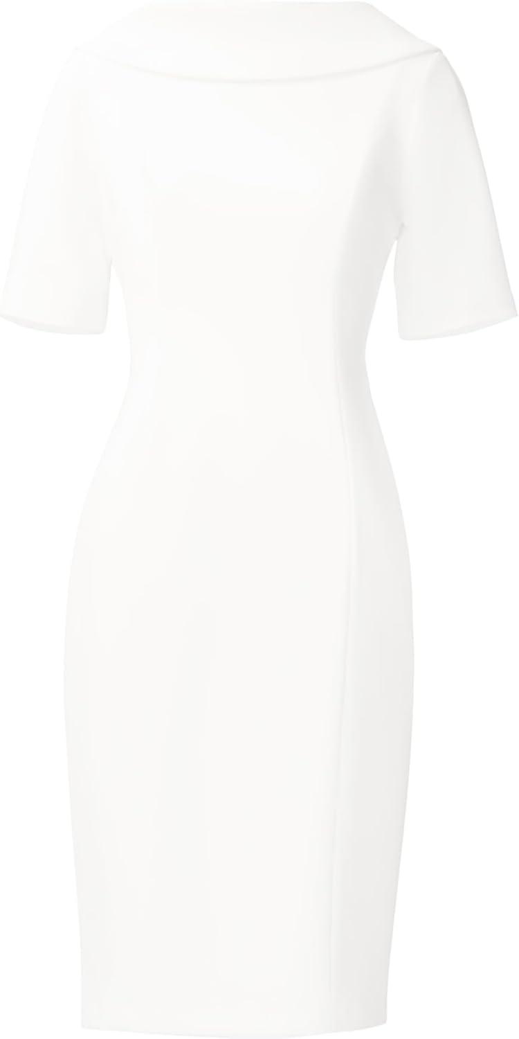 imageAdrianna Papell Womens Roll Neck Sheath with V BackIvory