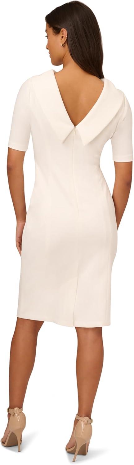 imageAdrianna Papell Womens Roll Neck Sheath with V BackIvory