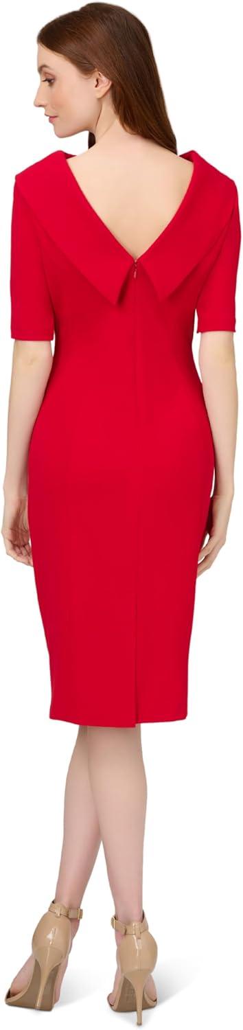 imageAdrianna Papell Womens Roll Neck Sheath with V BackRed