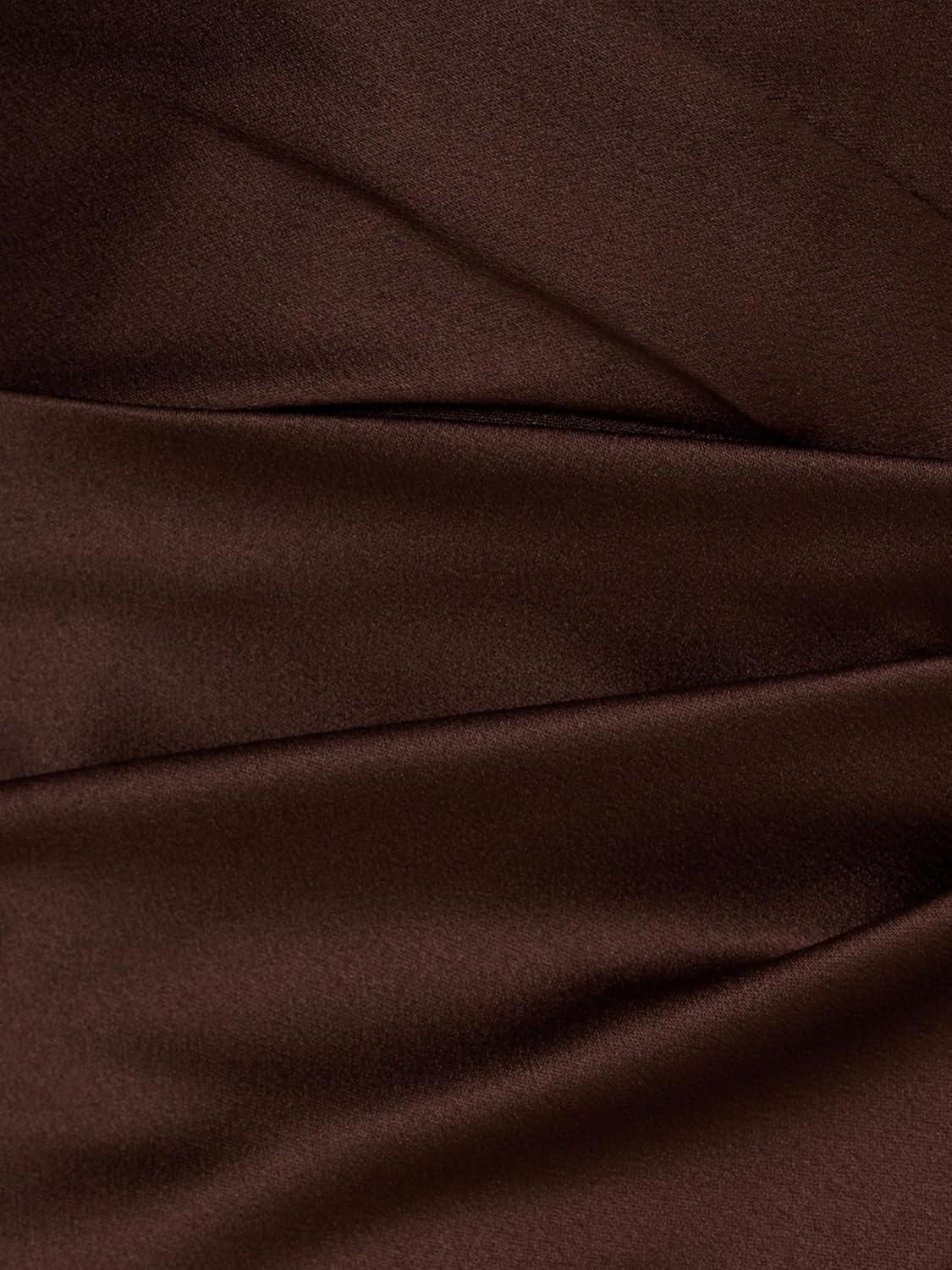 imageAdrianna Papell Womens Satin Crepe JumpsuitDark Brown