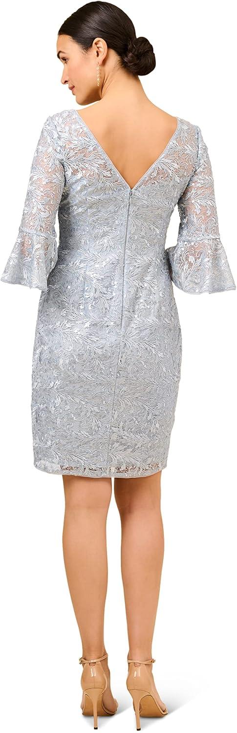 imageAdrianna Papell Womens Sequin Guipure Lace SheathSkyway