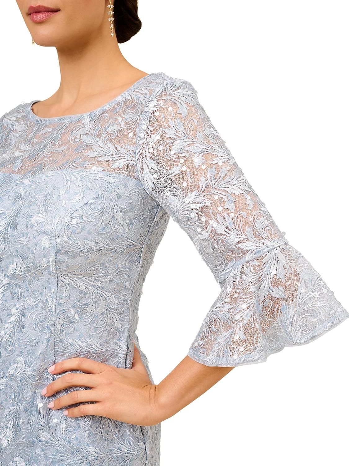 imageAdrianna Papell Womens Sequin Guipure Lace SheathSkyway