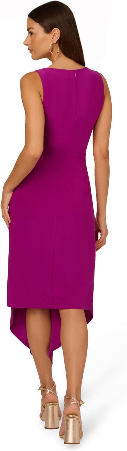 imageAdrianna Papell Womens Shirred Jersey Midi DressWild Magenta