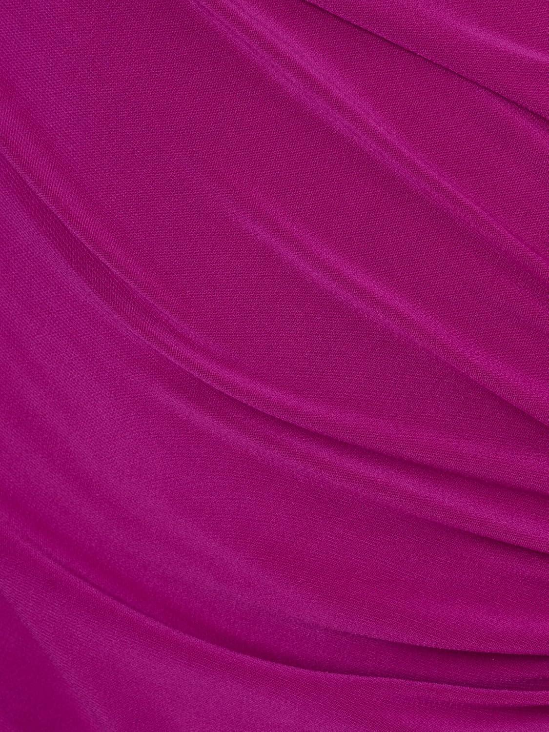 imageAdrianna Papell Womens Shirred Jersey Midi DressWild Magenta