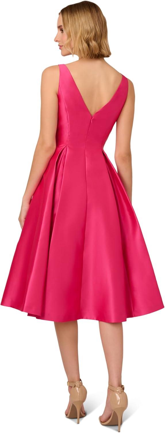 imageAdrianna Papell Womens Sleeveless MidLength Party Dress with VBackElectric Pink