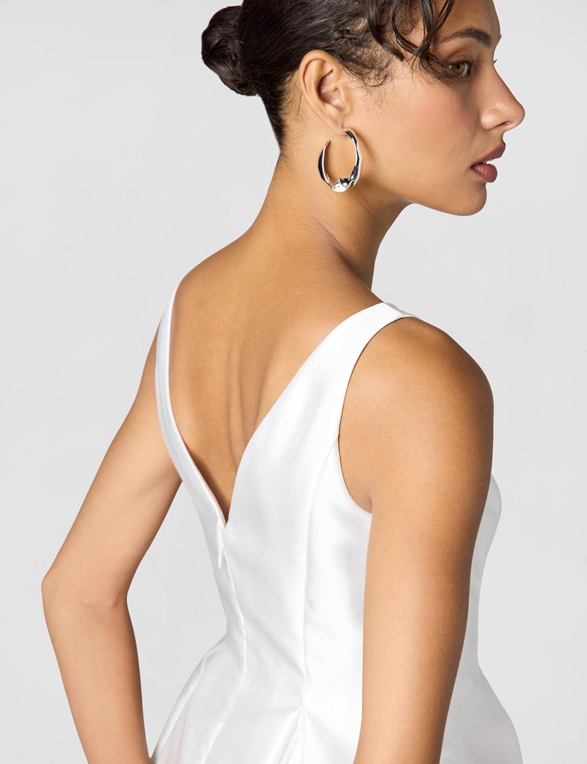 imageAdrianna Papell Womens Sleeveless MidLength Party Dress with VBackIvory