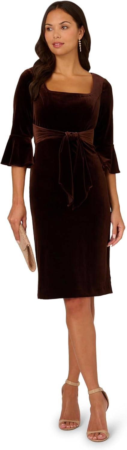 imageAdrianna Papell Womens Tie Front DressDark Brown