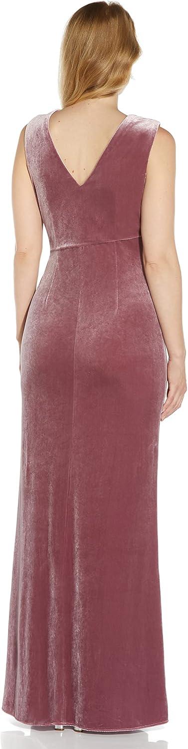 imageAdrianna Papell Womens Velvet Mermaid GownAntique Rose