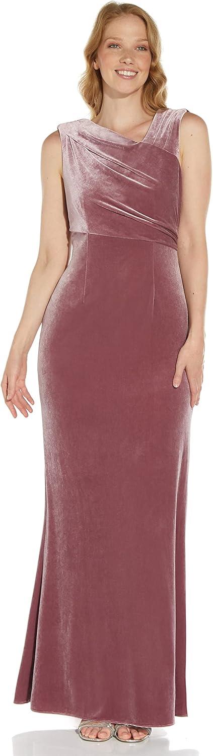 imageAdrianna Papell Womens Velvet Mermaid GownAntique Rose