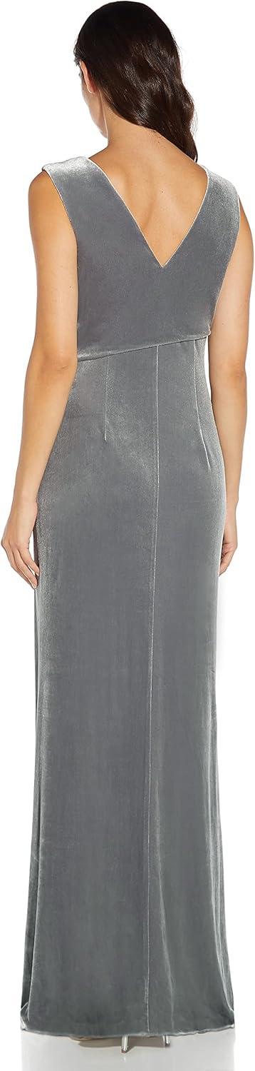 imageAdrianna Papell Womens Velvet Mermaid GownSilver