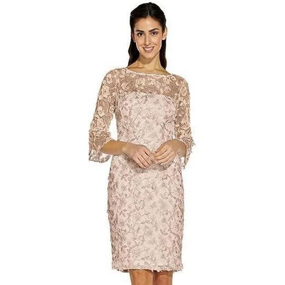 imageAdrianna Papell Womens Metallic Embroidery SheathBlush