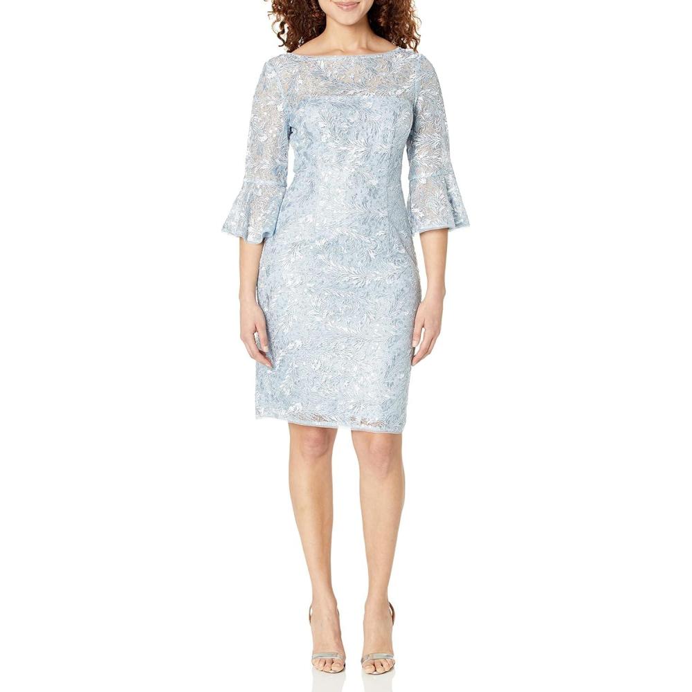 imageAdrianna Papell Womens Sequin Guipure Lace SheathSkyway