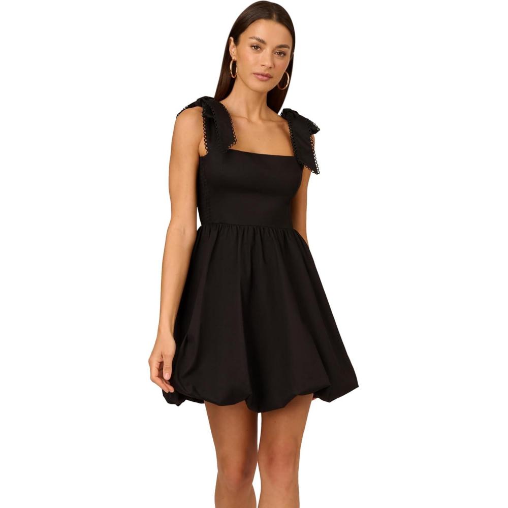 imageAdrianna Papell Womens Tie Shoulder Bubble DressBlack