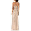 imageAdrianna Papell Womens Beaded Blouson DressTaupePink