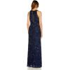 imageAdrianna Papell Womens Beaded Halter GownLight Navy