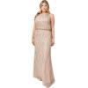 imageAdrianna Papell Womens Beaded Halter GownNude