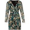 imageAdrianna Papell Womens Crinkle Foil Wrap DressTeal SapphireGold