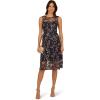 imageAdrianna Papell Womens Embroidered Midi DressNavyRosegold