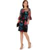 imageAdrianna Papell Womens Embroidered Short DressBlack Multi