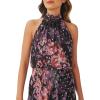 imageAdrianna Papell Womens Floral Chiffon Halter DressBlack Multi