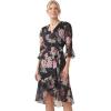 imageAdrianna Papell Womens Floral Chiffon Wrap DressBlack Multi