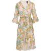 imageAdrianna Papell Womens Floral Chiffon Wrap DressIvory Multi