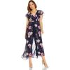 imageAdrianna Papell Womens Floral Print Metallic JumpsuitMidnight Multi