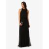 imageAdrianna Papell Womens Halter Blouson Beaded GownBlackBlack