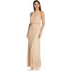 imageAdrianna Papell Womens Halter Blouson Beaded GownChampagne