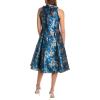 imageAdrianna Papell Womens Halter Jacquard DressDeep Blue Gold