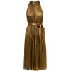 imageAdrianna Papell Womens Halter Pleated Metallic DressGold