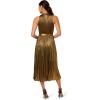 imageAdrianna Papell Womens Halter Pleated Metallic DressGold