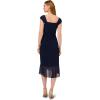 imageAdrianna Papell Womens Jersey and Chiffon Drape DressMidnight