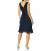 imageAdrianna Papell Womens Jersey and Chiffon Pleat DressBlue Moon