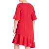 imageAdrianna Papell Womens Knit Crepe Ruffle MIDI DressWarm Cherry