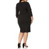 imageAdrianna Papell Womens Knit Crepe Tie Waist SheathDressBlack