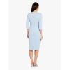 imageAdrianna Papell Womens Knit Crepe Tie Waist SheathDressBlue Mist