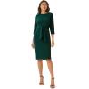 imageAdrianna Papell Womens Knit Crepe Tie Waist SheathDressHunter