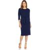 imageAdrianna Papell Womens Knit Crepe Tie Waist SheathDressNavy Sateen