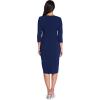 imageAdrianna Papell Womens Knit Crepe Tie Waist SheathDressNavy Sateen