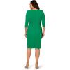 imageAdrianna Papell Womens Knit Crepe Tie Waist SheathDressVivid Green