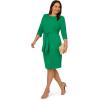 imageAdrianna Papell Womens Knit Crepe Tie Waist SheathDressVivid Green