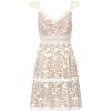 imageAdrianna Papell Womens Lace Embroidery Flutter DressIvoryNude