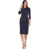 imageAdrianna Papell Womens Metallic Knit Tie Front DressLight Navy
