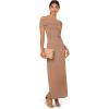 imageAdrianna Papell Womens Off Shoulder Long DressTaupe