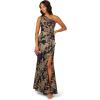 imageAdrianna Papell Womens One Shoulder Jacquard DressBlueGold