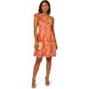 imageAdrianna Papell Womens One Shoulder Jacquard DressOrange Multi