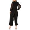 imageAdrianna Papell Womens Plus Jersey Chiffon Combo Jumpsuit Black 18