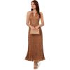 imageAdrianna Papell Womens Print Pleat Ankle DressMinkIvory